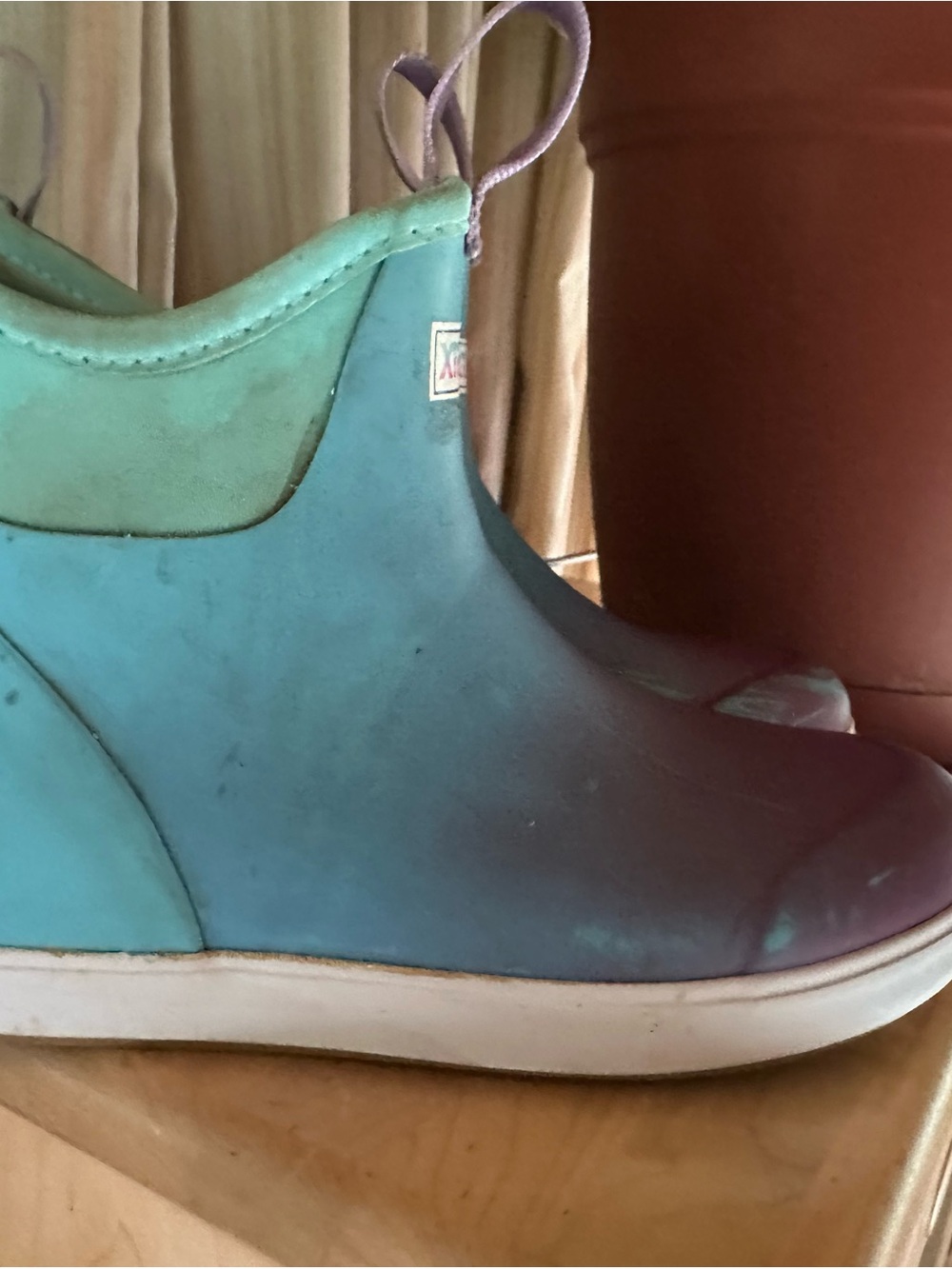 XTRATUF Gradient Slip-On Rain deck boots in Teal & Purple - Picture 2 of 4
